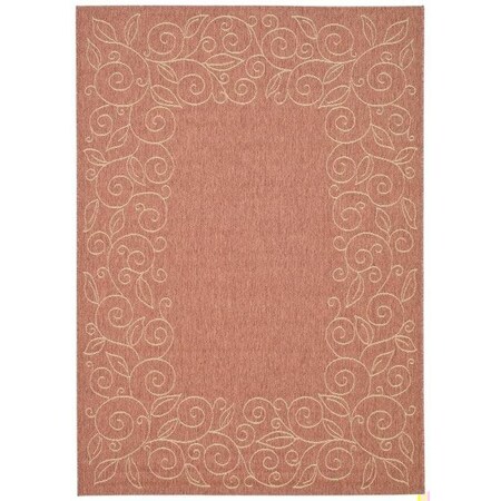 Safavieh 4 Ft. X 5 Ft. -7 In. Small Rectangle Indoor-Outdoor Courtyard- Rust And Sand- Machine Made Rug CY5139A-4